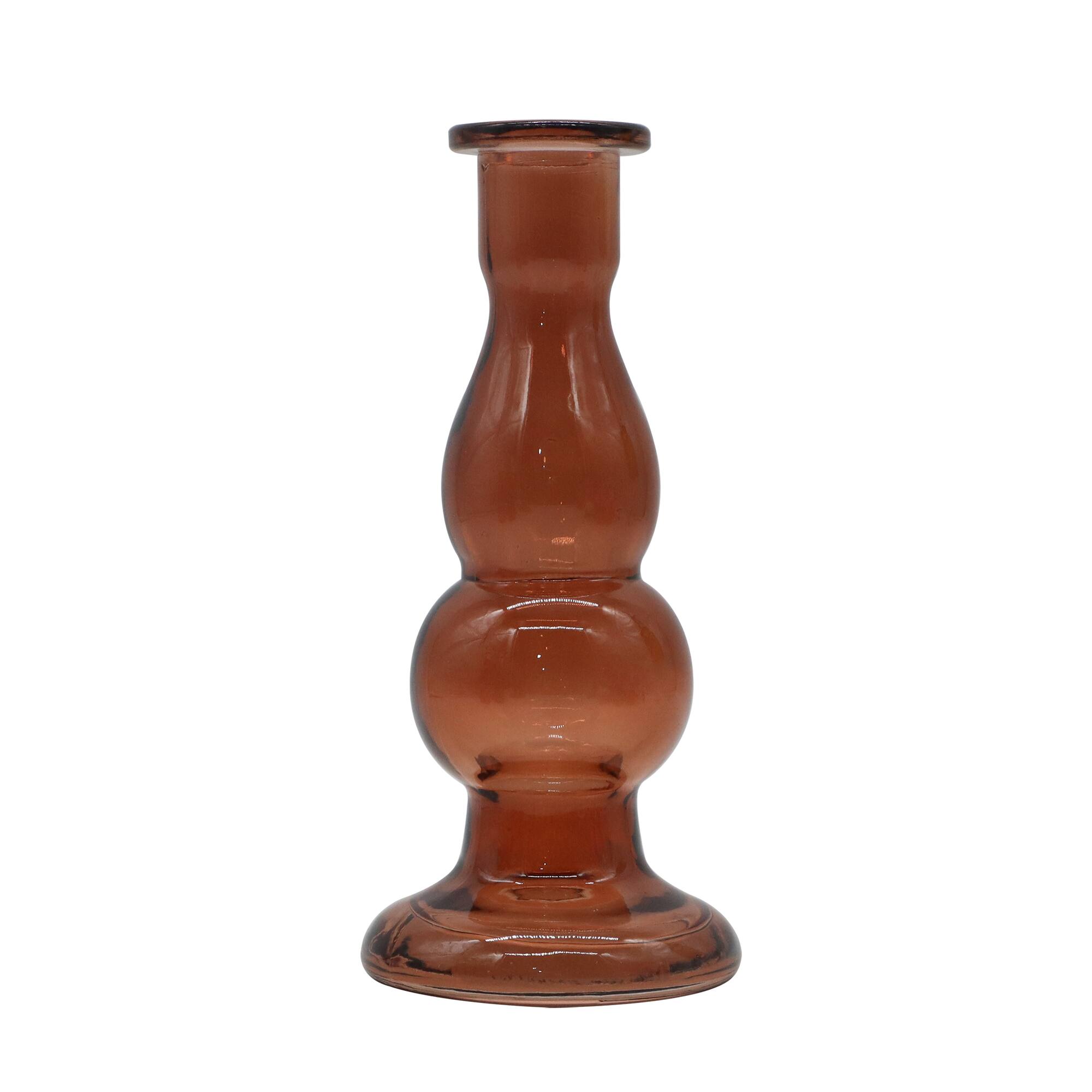 Brown Glass Taper Candle Holder by Ashland